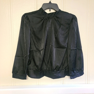 Monteau Black Satin‎ Blouse